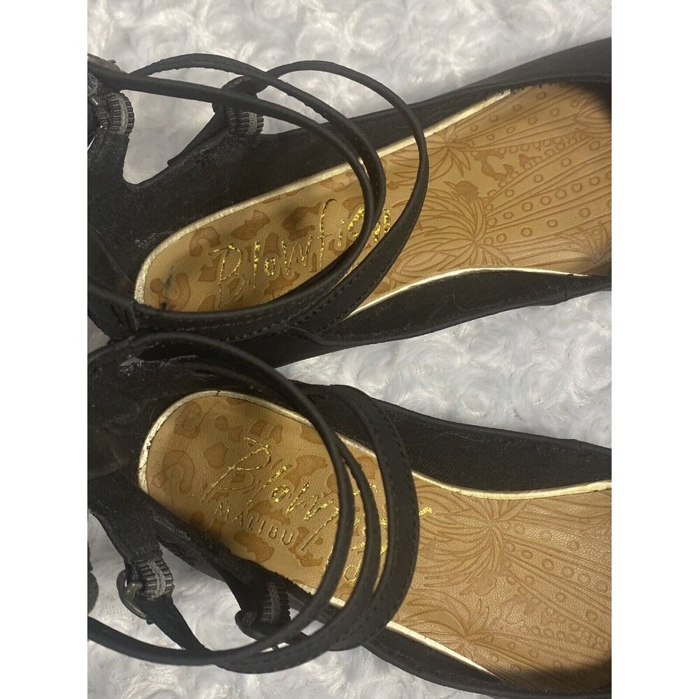 Blowfish Size 4 Gladiator Style Black Flat Shoes Girls - Picture 6 of 8